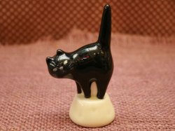 画像1: 猫のリングホルダー　黒猫