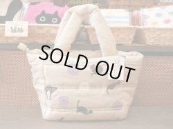 画像1: 【お値下げしました！】ふわふわキルティングトート（小）　ねこ
