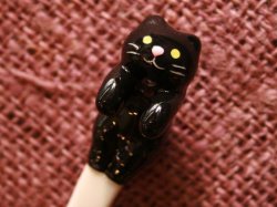 画像1: よじのぼりスプーン　黒猫