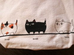 画像2: 猫3兄弟ポーチ　行進