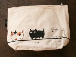 画像1: 猫3兄弟ポーチ　行進