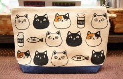 画像1: 猫三兄弟ポーチ　顔