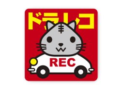 画像1: ドラレコで録画してるんですステッカーねこ