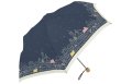 【晴雨兼用】街並みプリント 黒コーティング折りたたみ傘　ネイビー
