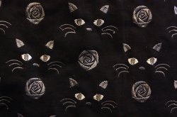 画像2: link刺繍トートバッグ 猫と薔薇（ブラック）