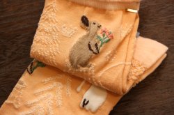 画像3: 森のうさぎクルーソックス　オレンジ