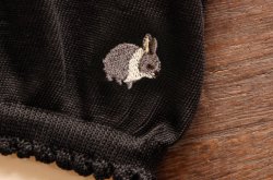 画像3: うさぎ刺繍アームカバー　ブラック