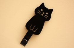 画像1: ネコデコキッチン マグネットフック BK