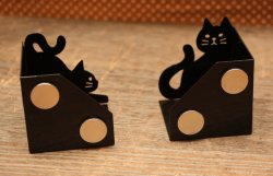 画像2: ネコデコキッチン ラップ・ティッシュホルダー BK