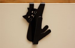 画像1: ネコデコキッチン ボトルフック BK