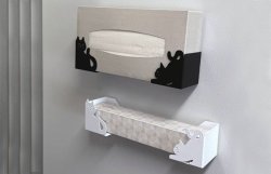 画像4: ネコデコキッチン ラップ・ティッシュホルダー BK