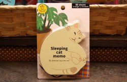 画像1: アニマルダイカットメモ　ねむりねこ