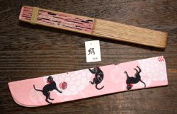 画像4: シルクの扇子　ねこ袋