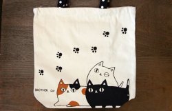 画像1: 猫三兄弟A4トート　３匹