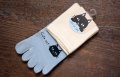 5本指ロークルーソックス 黒猫バイカラ－（白×ブルー）