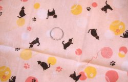 画像2: ねこまりガーゼ手ぬぐい　桃