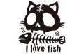 【ワケあり商品】I Love Fish　ホワイト　Mサイズ
