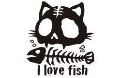 画像1: 【ワケあり商品】I Love Fish　ホワイト　Mサイズ