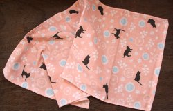 画像1: おしゃれ手ぬぐいたおる　花と猫