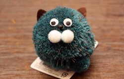 画像1: ポンポンリフレクターチャーム　ブルーグリーン