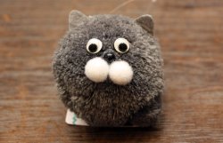 画像1: ポンポンリフレクターチャーム　チャコール