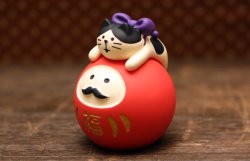 画像2: だるまLOVE猫・赤