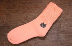 画像1: ぬくぬくソックスクロネコ (ソフトピンク)