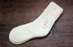 画像1: ぬくぬくソックス ウサギ(セージグリーン)