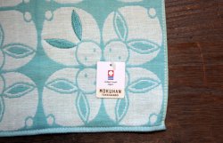 画像2: 竹笹堂刺繍ガーゼパイルタオル　うさぎあわせ（青）	