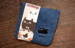 画像3: 猫三兄弟刺繍はんかち くろ