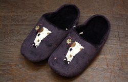 画像1: おねがいニャンコソフトスリッパ　みけ（ネイビー）