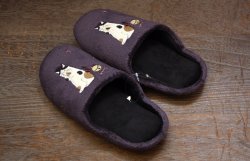 画像2: おねがいニャンコソフトスリッパ　みけ（ネイビー）