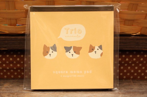 画像1: トリオメモ　みけねこ (1)