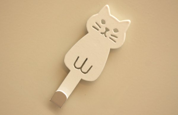 画像1: ネコデコキッチン マグネットフック WT (1)