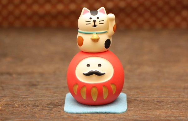 画像1: 猫のせだるま　赤 (1)