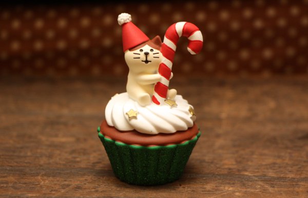 画像1: クリスマスカップケーキ・ちびねこ (1)
