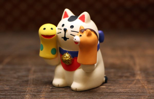 画像2: 干支あそび猫 へびと馬 (2)