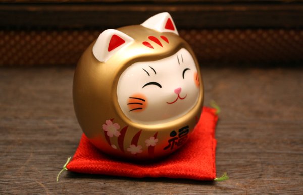 画像4: 彩絵開運猫だるま貯金箱(l金) (4)